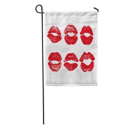 SIDONKU Kiss of Red Lips on Lipstick Erotic Affair Beautiful Garden Flag Decorative Flag House Banner 28x40 inch