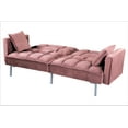 thumbnail image 5 of Uspridefurniture Bernal 75.6"W Velvet Futon Sofa Bed Sleeper, Rose, 5 of 5
