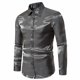 thumbnail image 2 of Camisas Para Hombre Manga Corta Camisa de manga larga colorida de club nocturno para hombre con solapa informal de Color sólido de un solo pecho de otoño e invierno para hombre (Grey, XL), 2 of 4