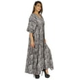 thumbnail image 2 of Moomaya Robe de Nuit Longue Maxi pour Femmes, Cache-Maillot Imprimé à Manches Kimono, Maxi Kaftan, Robe de Nuit, Vêtement de Nuit, 2 of 6
