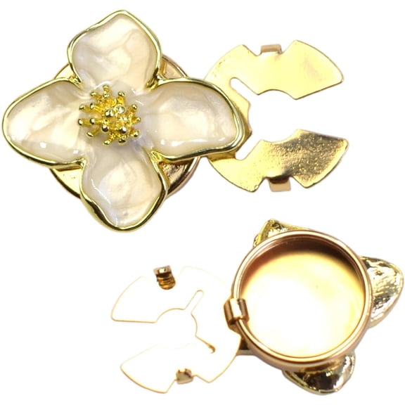 2 pcs  Button Covers,Button Covers for Women Blouses,White FlowerGolden Base Cufflinks Mens Dress Shirt,Suitable for DIY Craft Sewing Accessories(a:white)-yj