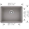 thumbnail image 4 of Blanco Ka-522414 Precis 23-7/16" Undermount Single Basin Granite Composite Kitchen Sink -, 4 of 7