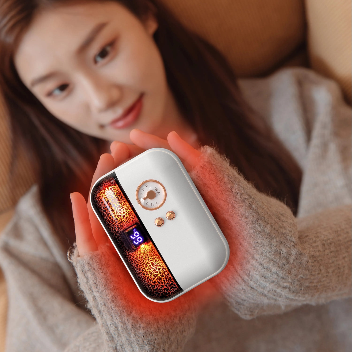 Wovilon Portable Hand Warmer, Power Bank Rechargeable USB Hand Warmer Heater ,Double-Side Heating＆3 Gears , For Skiing Climbing Hiking Winter