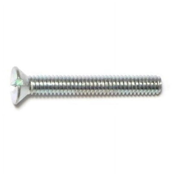 #8-32 x 1-1/4" Zinc Plated Steel Coarse Thread Slotted Flat Head Machine Screws MSCFS-225