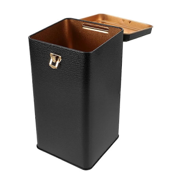 MLINS Metal Tea Canister with Lid 1 Set Food Storage Tin for Sugar Tea Coffee Snack Flour Black Kitchen Container