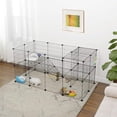 thumbnail image 2 of SONGMICS Parque para Mascotas de 2 Niveles, Jaula modular, para Animales Pequeños, Hámsters, Conejos, Cobayas, Paneles de Malla Metálica, 143 x 73 x 71 cm, Negro, 2 of 6