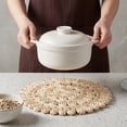 thumbnail image 4 of Farmhouse Placemats Set of 4 Round Placemats for Dining Table Decor Indoor Outdoor Washable Kitchen Table Mat Wipe Clean Light Brown 15x15inch, 4 of 5