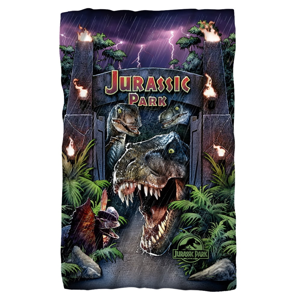 Jurassic Park Movie Poster WELCOME TO THE PARK Printed Throw Pillow Many Sizes