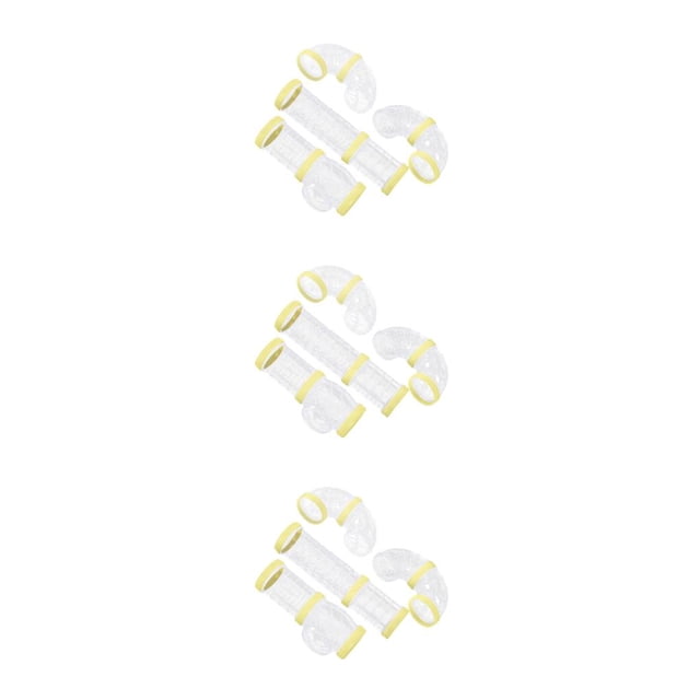 Methold Juego de tubos de hámster versátiles, herramientas de entrenamiento de plástico de 8 piezas para mascotas pequeñas, amarillo Type1