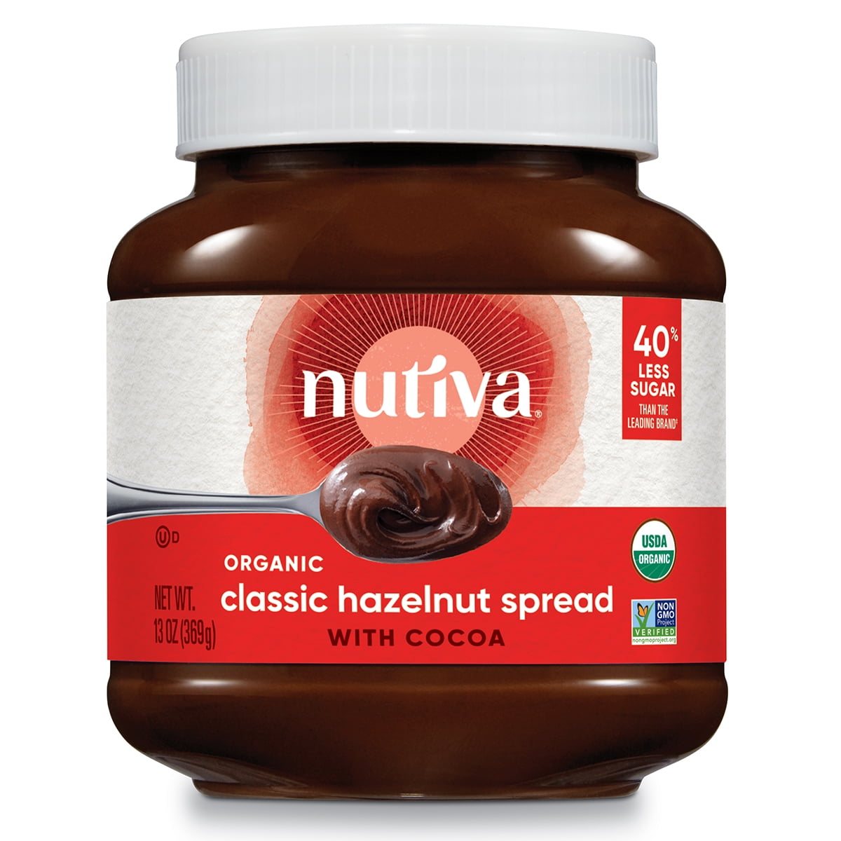 Nutiva Organic Vegan Hazelnut Spread Classic Chocolate, 13 oz