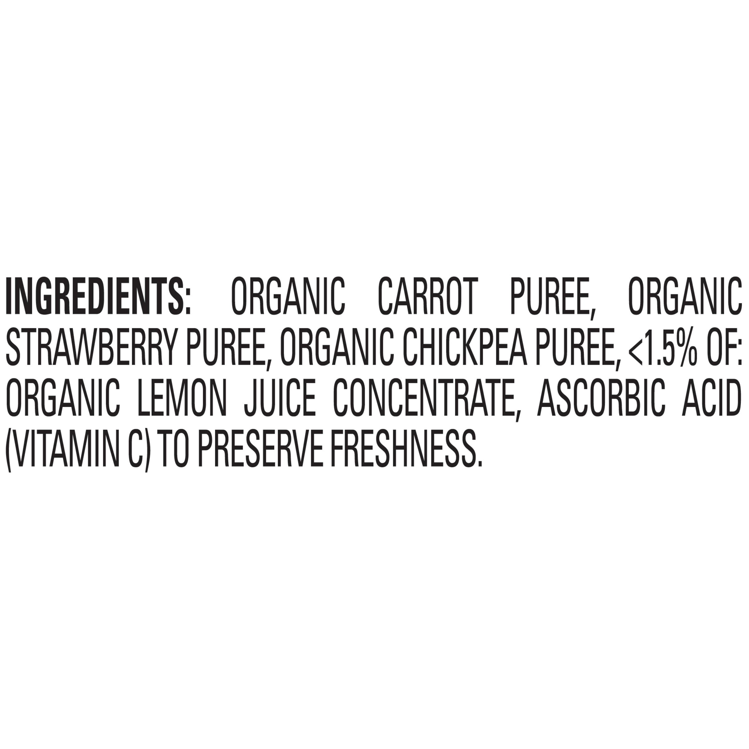 Happy Baby Organics Clearly Crafted Stage 2 Carrots, Strawberries & Chickpeas Pouch 4oz UNIT