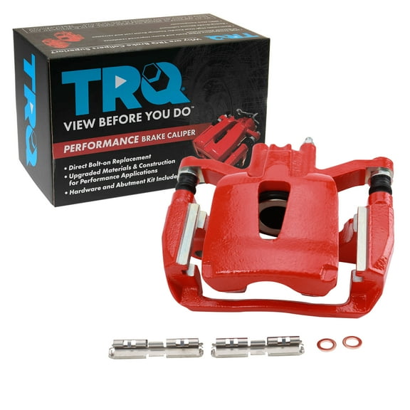 TRQ Rear Right Brake Caliper w/Bracket Performance Red Passenger Side Compatible with 2012-2018 Ford F-150