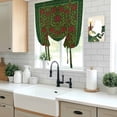 thumbnail image 5 of Vintage Red Roses Tie Up Curtains 45 Inches Long, Kitchen Window Curtains Over Sink, Green Abstract Art Floral Ethnic Small Window Curtains Shade Balloon Curtains Valances for Bedroom/Cafe 34"x45", 5 of 8