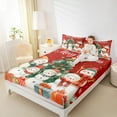 thumbnail image 4 of Manfei Cute Snowman Twin Sheet Sets 3 Pieces for Children, Merry Christmas Twin Fitted Sheet, Xmas Tree Gifts Flat Sheet, Ultra Soft Home Decor, 4 of 7