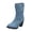 Light blue, variant on Women's Fashion Mid Calf Denim Boots Round Toe Platform Side Zip Block Heel Boots with Pocket for Fall Sightseeing Weekend Outings