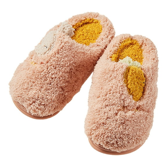 Otqutp Boys Girls Winter Home Shoes Comfy Warm Cozy Soft Plush-Lined Slip-on Slippers Kids Memory Foam Bedroom Slides