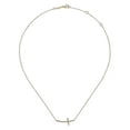 thumbnail image 2 of 0.50 Ct Unique Excellent Round Cut Real Diamond Sideways Cross Pendant Necklace for Women 14K Yellow Gold With 18 inches chain, 2 of 3