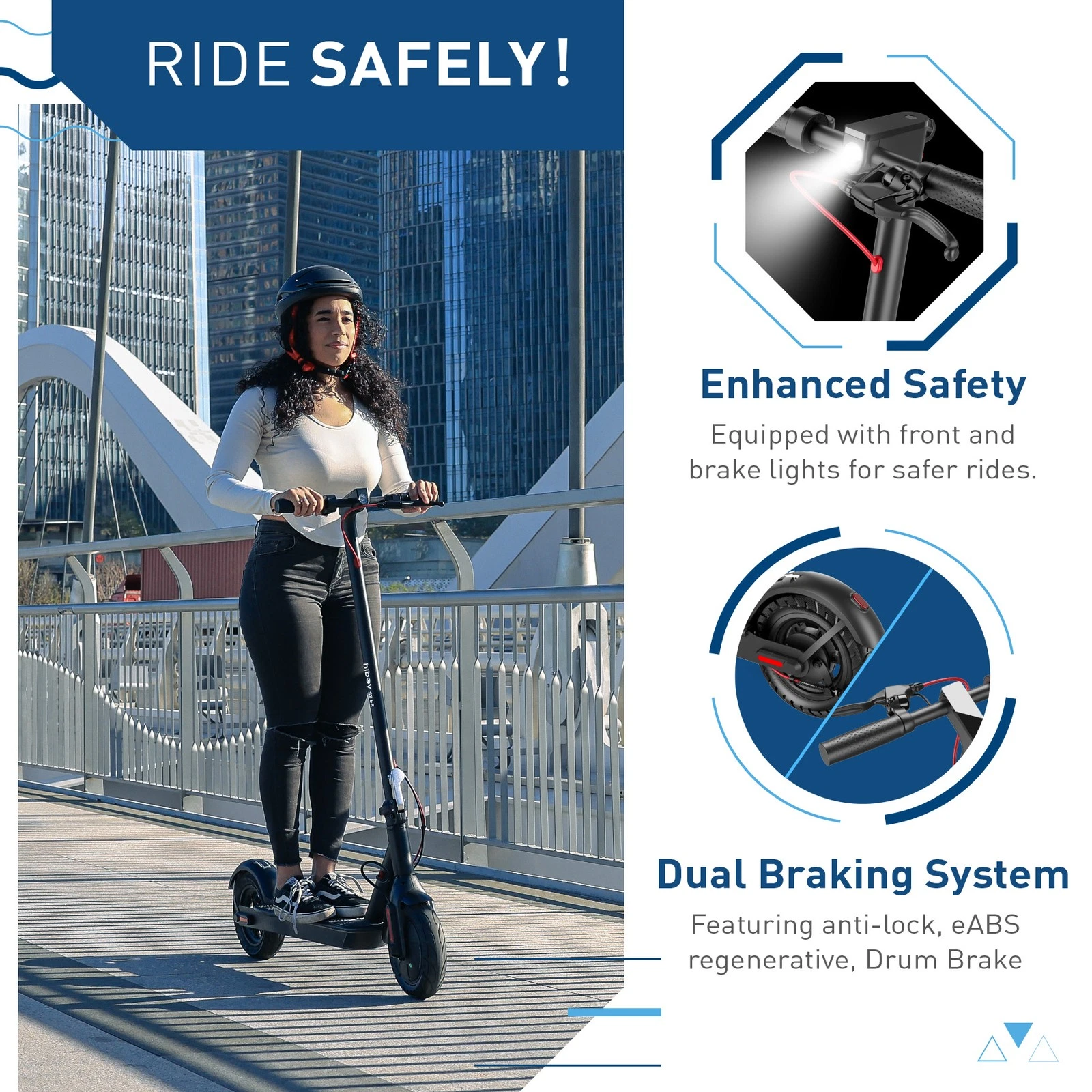 Hiboy Electric Scooter for Adults, 10" Larger Tires, 17 Miles Range, 19MPH Max Speed, 430W Peak Motor , Dual Brake System, Folding E-Scooter