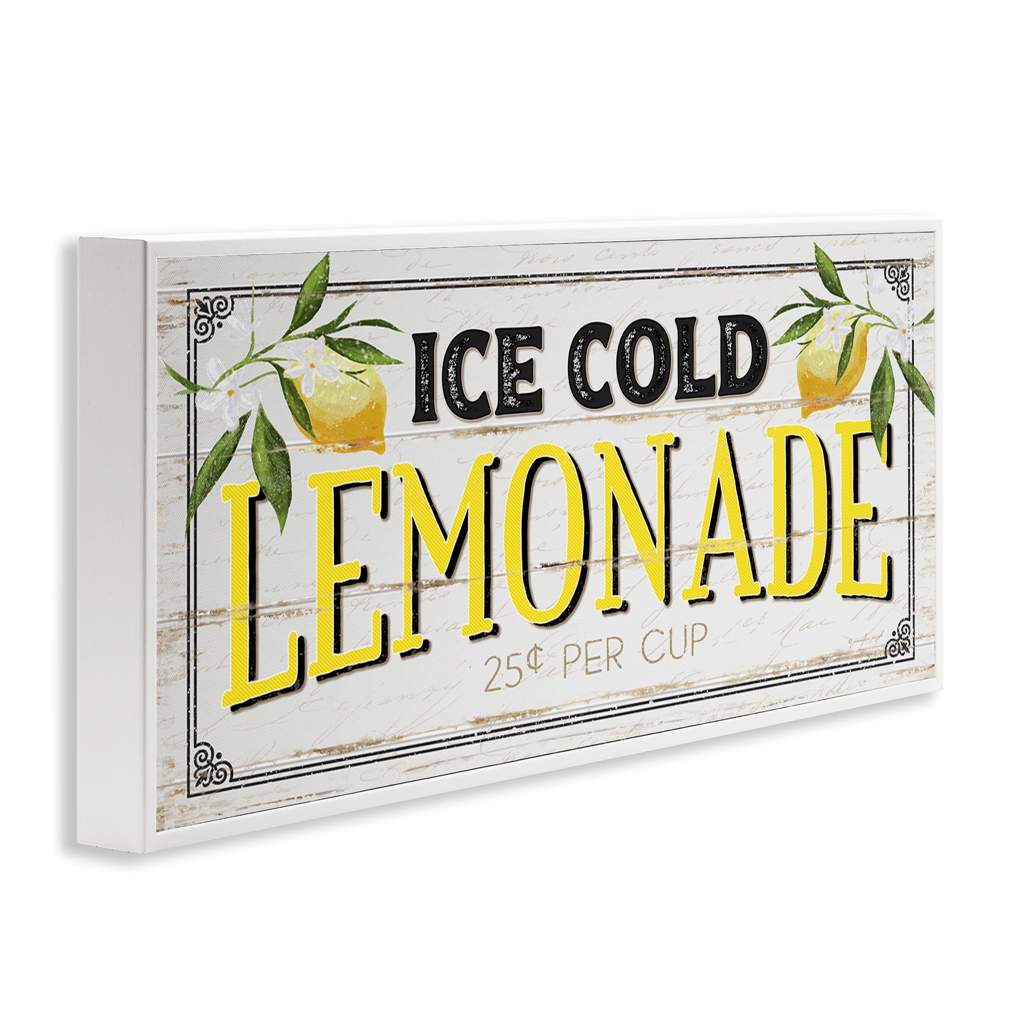 Stupell Industries Vintage Lemonade Stand Sign Food & Beverage Painting White Framed Art Print Wall Art, 24 x 10