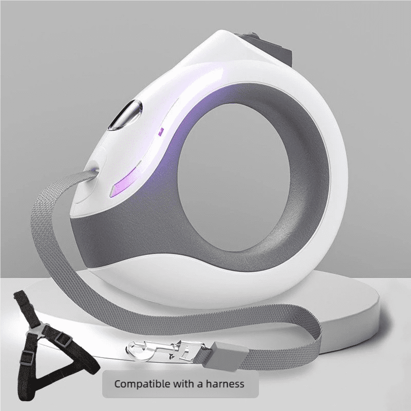 LED Ring - Shaped Retractable Dog Leash - Glow - in - the - Dark Pet Leash for Walking Dogs