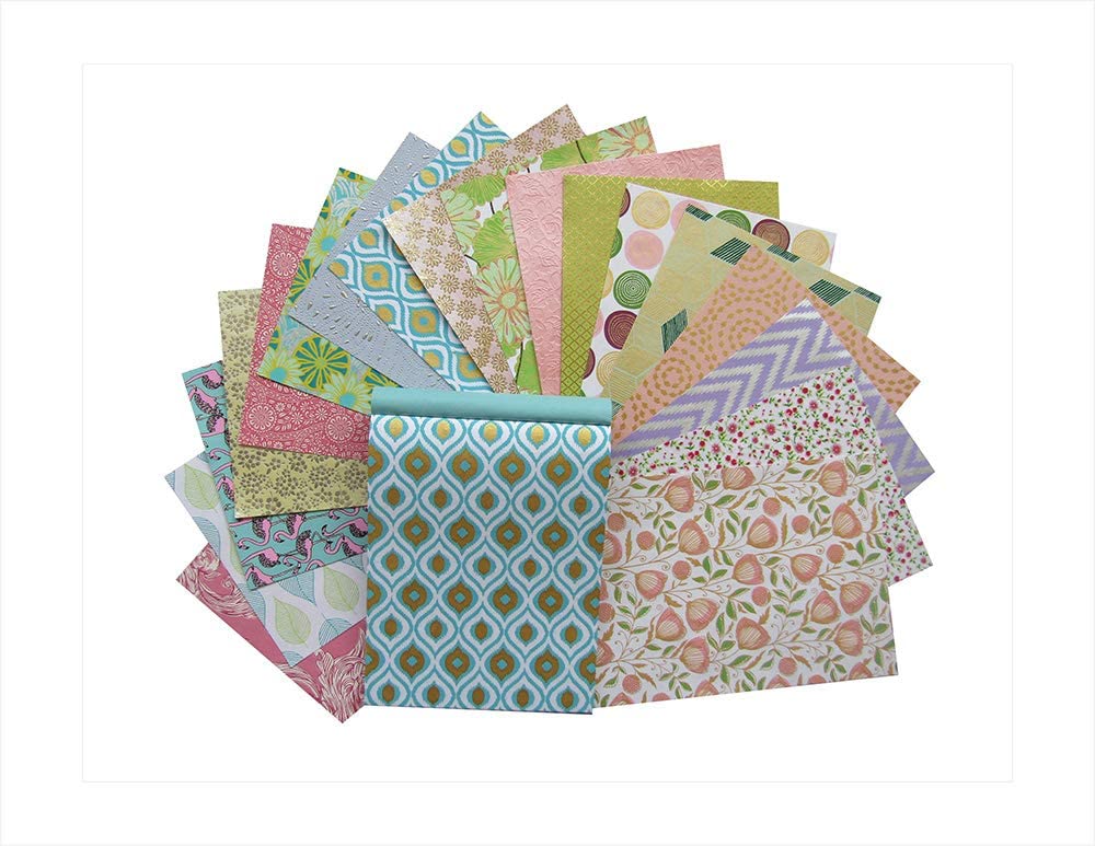 Paperhues World of Pastels Handmade Scrapbook Paper 8.5 x 11" Pad, 36 Sheets (2 sheets each of 18 styles)