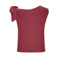 thumbnail image 6 of LADIGASU Women'sSleeveless Round Neck Strap Solid Color Casual Top T-shirt, 6 of 7