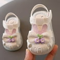 thumbnail image 6 of LNMQLPDBS Toddler First Walking Shoes Summer Outdoor Soft Flat Sole Sandals for Baby Girls with Cute Decorat Comfortable Sandals Anti-Slip Sole Toddler Shoes Lightweight Breathable Princess Shoes, 6 of 6