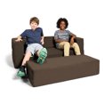thumbnail image 2 of Jaxx Zipline Big Kids Modular Sofa & Ottoman, 3 in 1 Fold Out Sofa Furniture Set, Microsuede Chocolate, 2 of 9