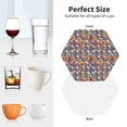 thumbnail image 5 of Leather Coasters with Heat-resistant for Drinks, Skull sunflower daisy -标题2 Hexagon, 5 of 5