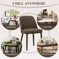 thumbnail image 7 of Modern Upholstered Dining Chairs Set of 6 — Fabric Padded Side Chairs with Solid Wood Legs, Ideal for Kitchens and Dining Rooms,Darkbrown, 7 of 7