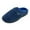 Navy Blue, variant on Men's Open Back Slipper with Memory Foam and Indoor/Outdoor Sole, Microterry Black, 8-9