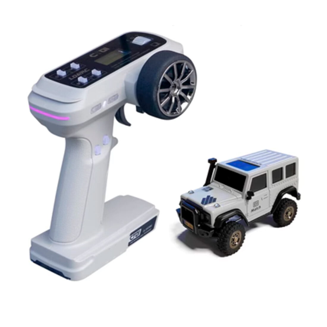 X43 1/43 Scale Mini Remote Control Car, 2.4G RWD Full Ratio Synchronized Remote Control RC Rock Crawler with Metal Gears, Independent Suspension & Linkage Lights for Teens & Adults - RTR
