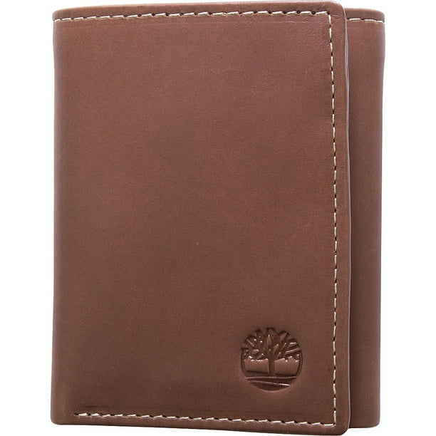 Cartera Trifold de Cuero Timberland para Hombre Marrón Hunter