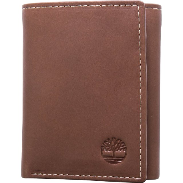 Cartera Trifold de Cuero Timberland para Hombre Marrón Hunter