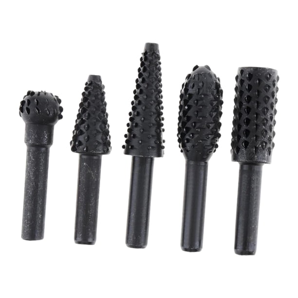 Juego de brocas para fresadora con brocas giratorias para carpintería, juego de escofinas giratorias con relieve para 5 piezas