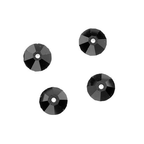 Swarovski Crystal, 5305 Rondelle Spacer Beads 6mm, 8 Pieces, Jet