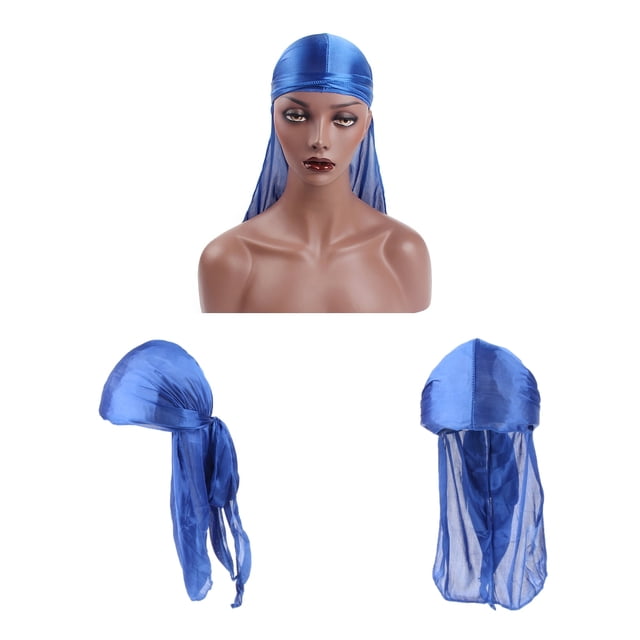 2 piezas Unisex Headwear Bufanda Tela suave Azul Hugo Gorra Unisex Durag Wave