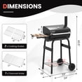 thumbnail image 3 of Costway Barrel Charcoal Grill with Foldable Side Table Built-in Thermometer & Storage Shelf, 3 of 10