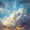 Abstract Numbers Sky Clouds, variant on Qisvanset WEY DAE DAY Typography Canvas Wall Art 15.75x11.81 Inches