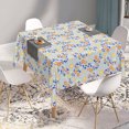 thumbnail image 5 of Nanqianyi Light Blue Daisy Floral 60x60 Inch Tablecloth,Waterproof Polyester Table Cover For Picnic Birthday Party Decor, 5 of 6