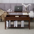 thumbnail image 6 of Zimtown Modern Lift-Top Coffee Table, 39.8" Rectangle Coffee Table with Lift Top & 3 Cube Storage, Brown Living Room Center Table, 6 of 7