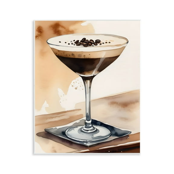 Stupell Industries Espresso Martini Watercolor Food & Beverage Painting Unframed Art Print Wall Art, 11 x 14