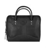 PEBBLED LEATHER STANDARD BRIEFCASE BLACK