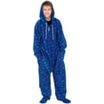 thumbnail image 4 of Snowflakes and Reindeer Navy Ugly Christmas Pajama Suit with Hood, 4 of 8