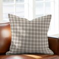 thumbnail image 5 of Throw Pillow Covers 18x18 Inch, Khaki Gingham Decorative Pillow Cases for Couch Sofa Bed, Farmhouse Buffalo Plaid Checkered Cotton Linen Square Home Decor Pillowcases with Hidden Zipper, 5 of 9