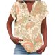 thumbnail image 1 of Vestidos Casuales Para Mujer, Blusas De Mujer De Moda Camiseta informal de manga corta con cuello en V y botones para mujer, 1 of 5