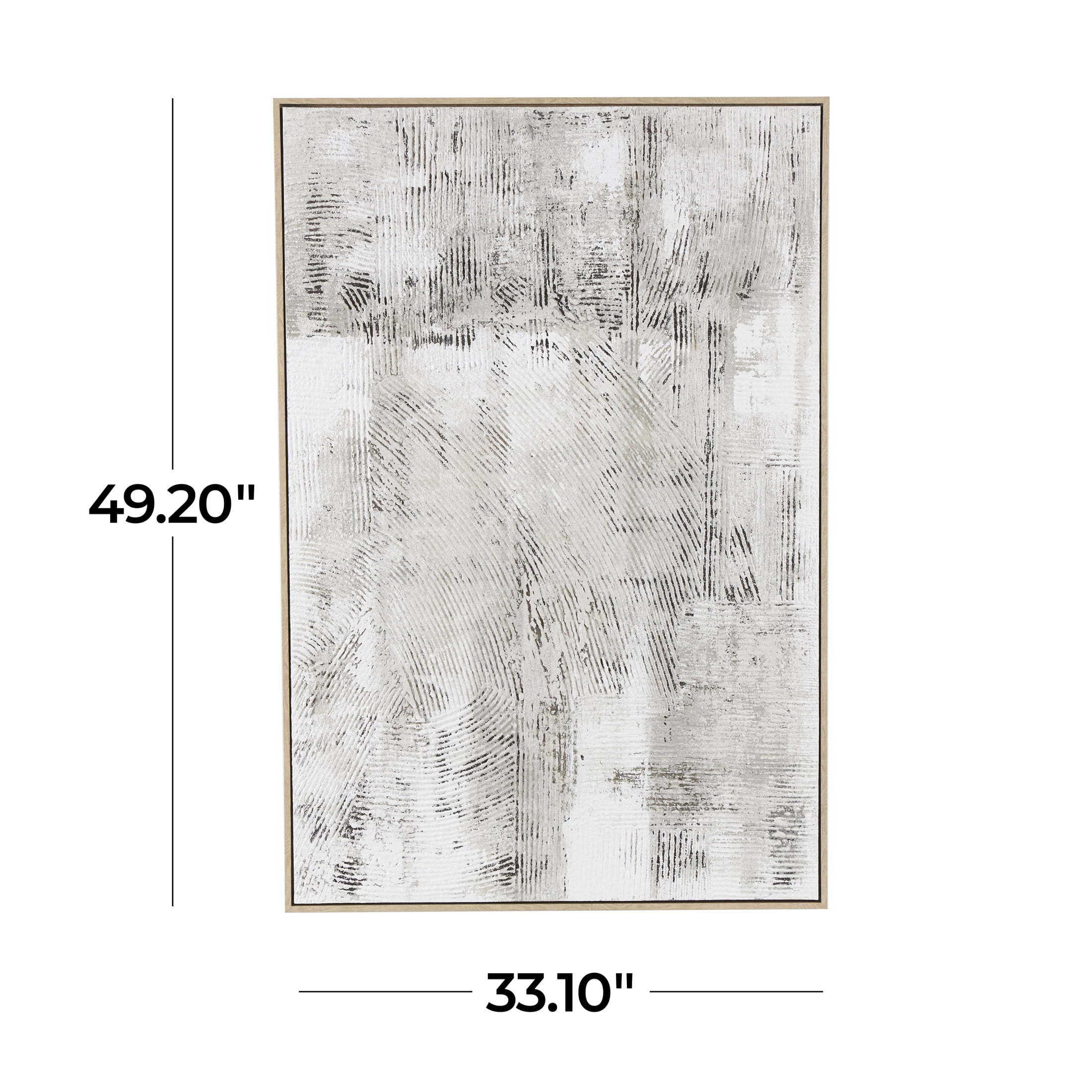 33" x 49" Textured Abstract Framed Wall Art with Wooden Frame and Black Distressing, by DecMode