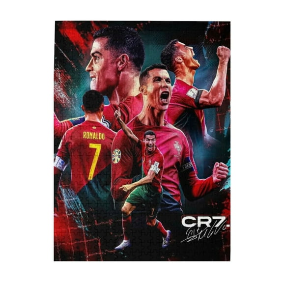 Jigsaw Puzzle 500PCS, Cristiano Ronaldo Picture CR7 Wooden Puzzle Challenging Game Fun Artwork