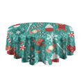 thumbnail image 5 of Green Christmas Baking Pattern Round Tablecloth 60"x60",Wrinkle Wipeable Table Cloth for Kitchen Dining Room Picnic Patio Party, 5 of 6