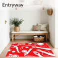 thumbnail image 3 of ODIKA 2'x3' Machine Washable Non-Slip Area Rug, Nostalgic Sports Equipment Vintage Athletic Gear High Traffic Rug with Pad, Red, 672906, 3 of 8